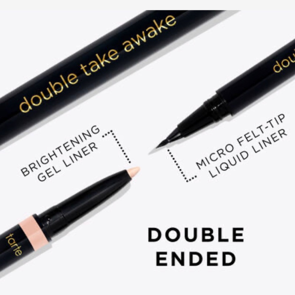 Tarte double take awake micro liquid liner & brightener

double-ended eyliner